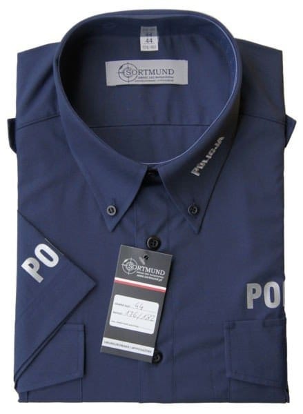 Koszula granatowa Policji z krótkim rękawem – męska