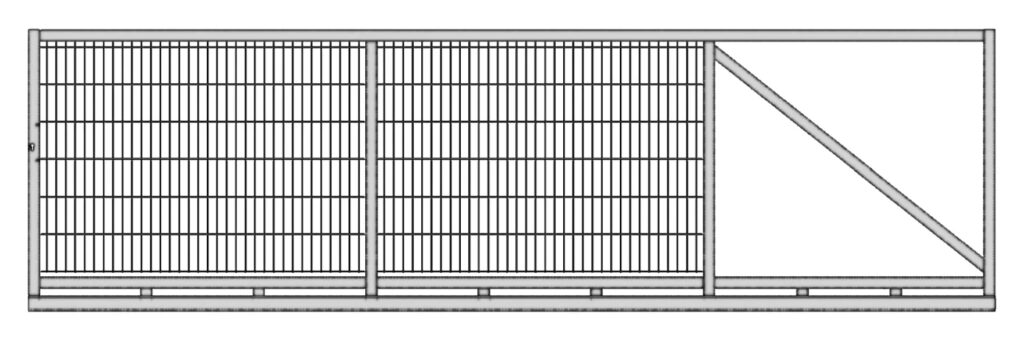 Brama przesuwna wypełniona panelem – 5,00 m – ocynkowana Brama przesuwna wypełniona panelem – 5,00 m – ocynkowana