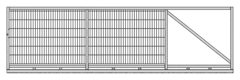 Brama przesuwna wypełniona panelem – 5,00 m – ocynkowana
