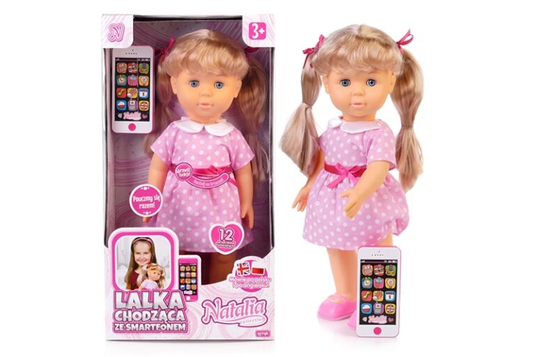 Interaktywna Lalka Natalia 41cm Edukacyjna Chodzi i mówi Dwujęzyczna 3+