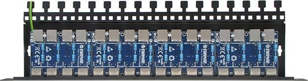 16-kanałowy panel zabezpieczający LAN z ochroną przepięciową PoE EWIMAR PTF-516R-ECO/PoE