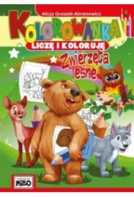 Zwierzęta leśne kolorowanka liczę i koloruję