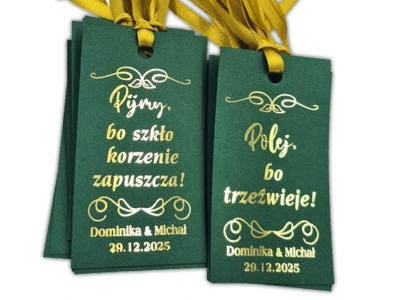 ZAW10 ZAWIESZKI NA ALKOHOL SMIESZNE ZŁOCONE (ZIELONY) LP