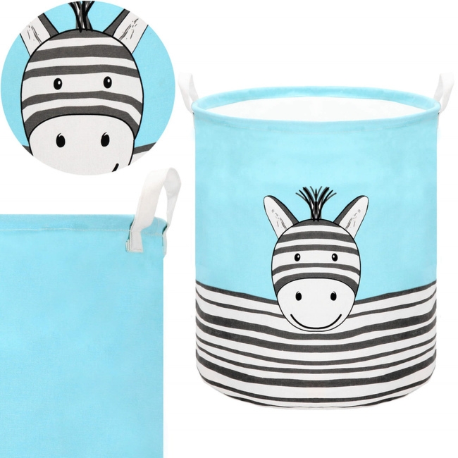 Kosz do przechowywania zabawek i ubrań pojemnik z uszami zebra