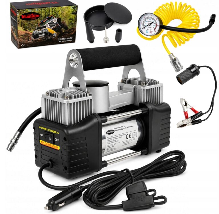 Kompresor samochodowy pompka dwutłokowy 12v 150 psi 85 l/min Titanium Winch